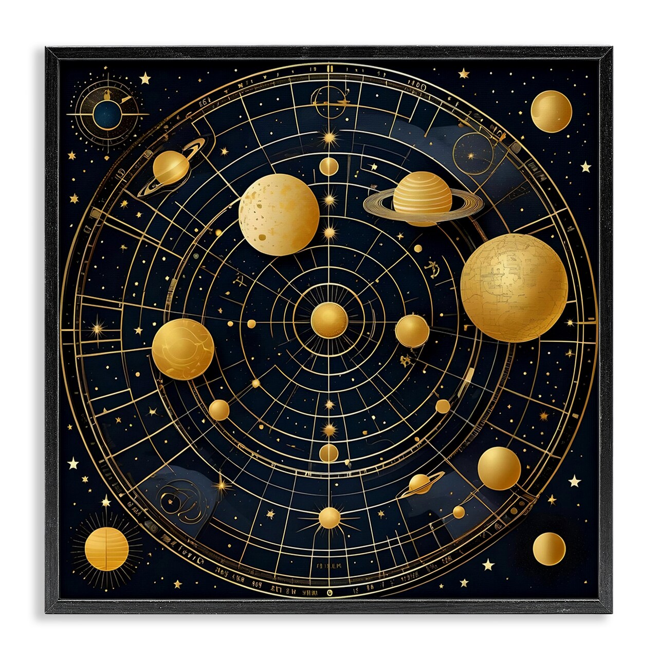 Stupell Industries Astral Planets in Solar System Framed Giclee Design by Tabz Jones